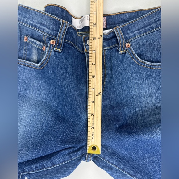 Levis 515 Bootcut Denim Blue Jeans Women's Size 4 Short Mid-Rise Distressed - Picture 11 of 13